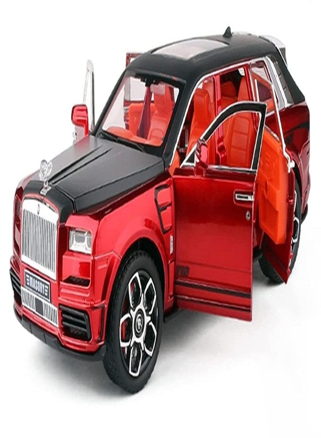 PEZYOX 1:24 Scale Exclusive Alloy Metal Pull Back Die-cast Car Model with Sound Light Mini Auto Toy for Kids Metal Model Toy Car with Sound and Light? (1.24 Rolls ROYS MAISARY-RED) - Image 2